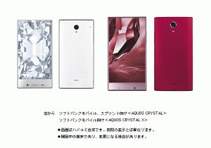 Sharp bietet das Aquos Crystal in verschiedenen Farben und Größen an - jedoch zunächst nur in Japan (Quelle: sharp.co.jp)