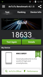 Wiko Birdy AnTuTu Benchmark (Screenshot: N-Droid.de