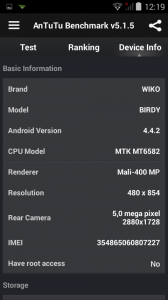 Wiko Birdy System (Screenshot: N-Droid.de)