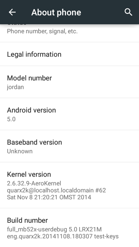 Android 5 für das Defy. (Foto: XDA Developers)
