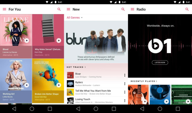 Apple Music für Android.