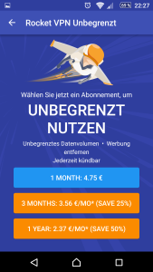 3.) Wird mehr Volumen benötigt, fallen Kosten an. Im direkten Vergleich mit anderen VPN-Services sind die Preise fair und angemessen.