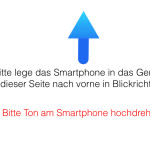5.) Nun wird das Smartphone in die Halterung eingepasst und der Space-Trip kann beginnen.