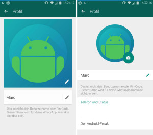 Die alte und neue Profilseite im Vergleich.