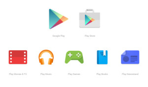 Die bisherigen Google Play-Icons... (Bild: Google)