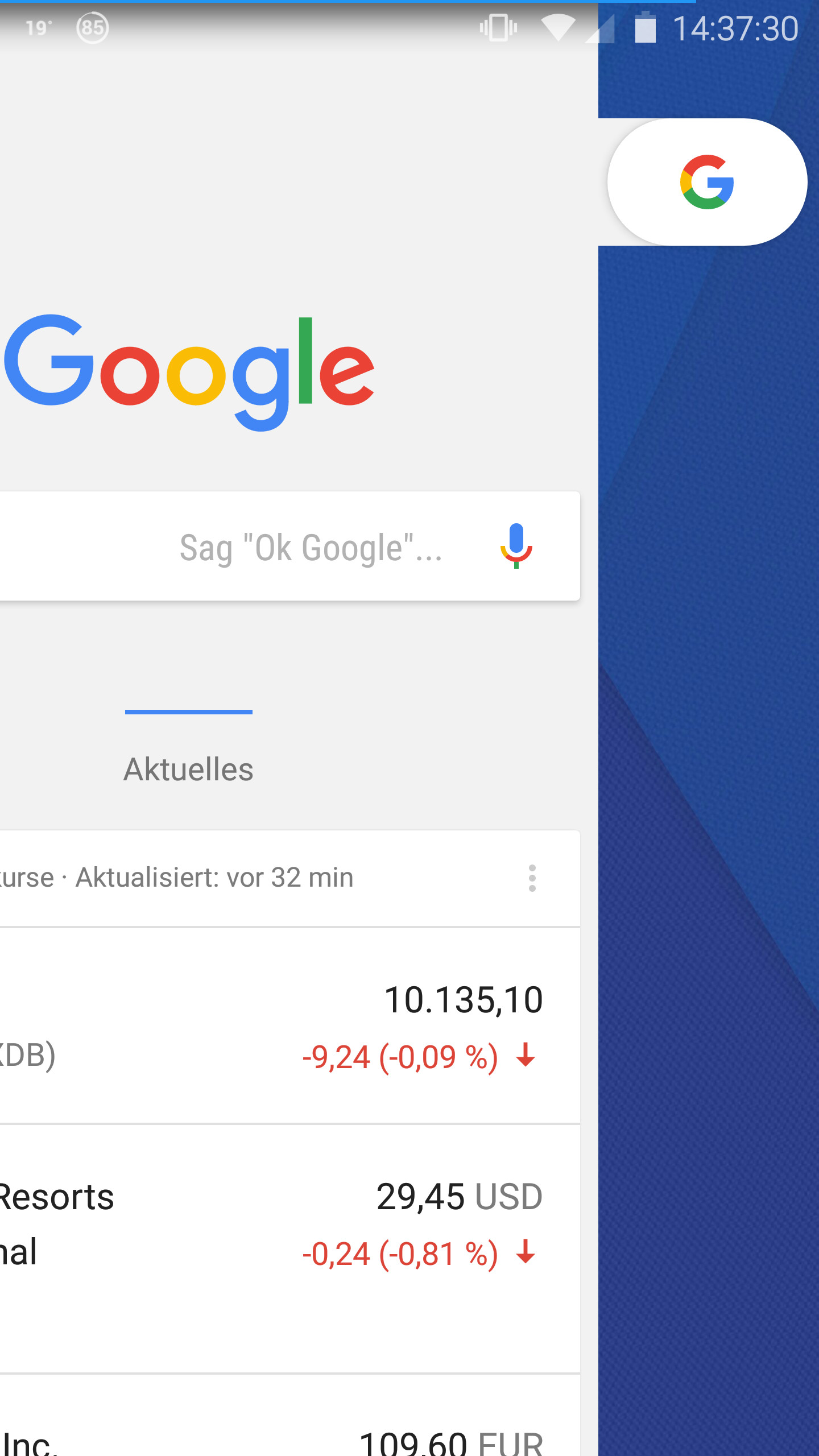 Übergang zur Google-App (Launcher als System-App)